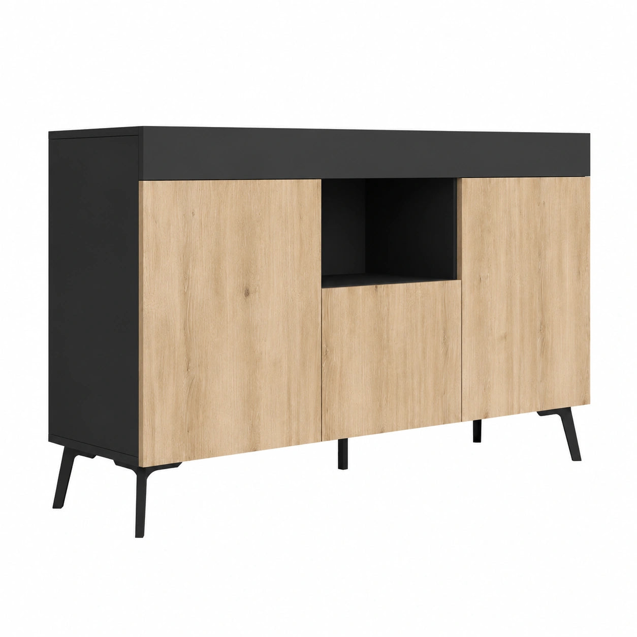 buffet-bas-moderne-a-3-portes-pour-salon-et-salle-a-manger-melamine-noir-et-sonoma-130x70x325-cm-bbkfea9221zf