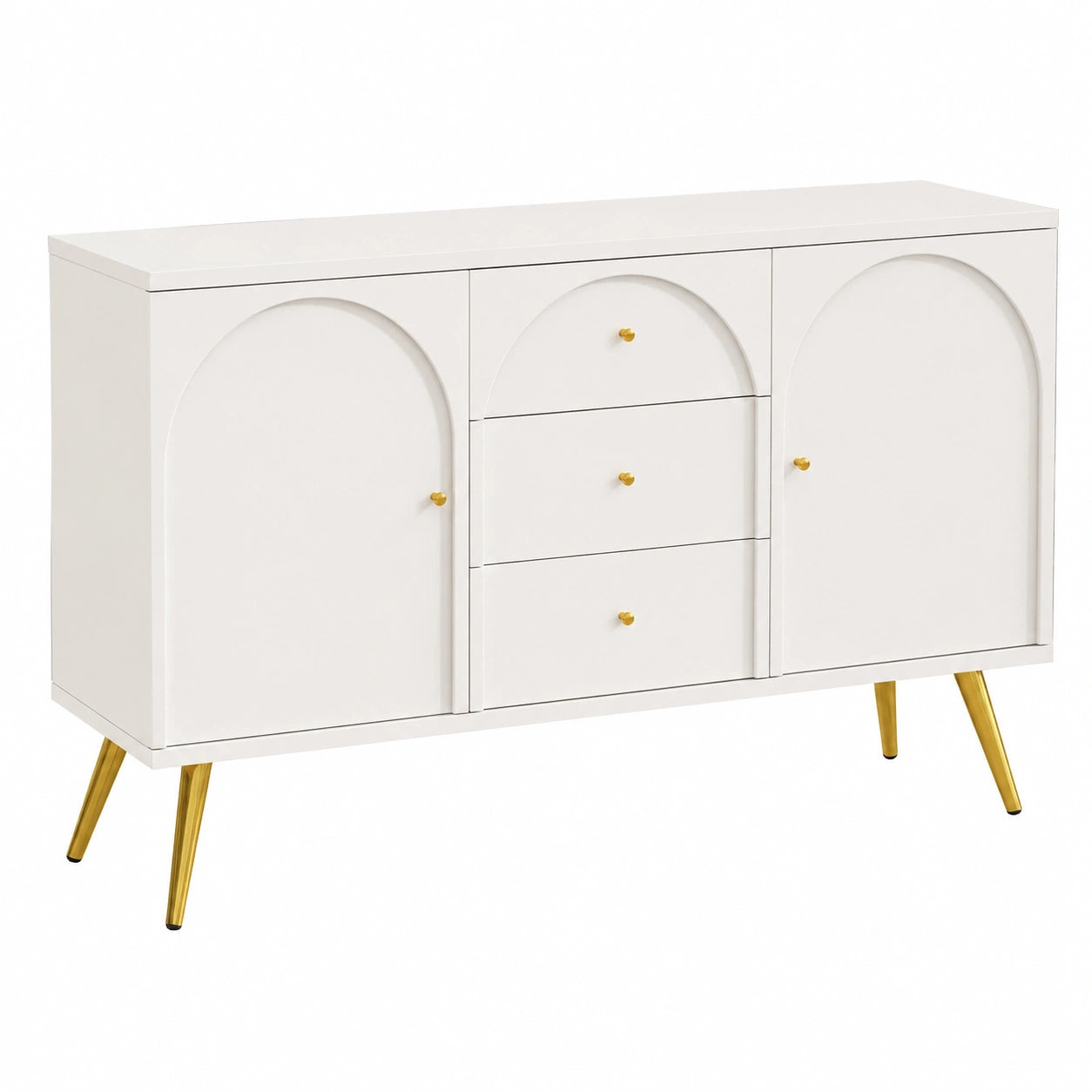 buffet-commode-2-portes-3-tiroirs-facade-incurvee-blanc-creme-yusvpz9306yr