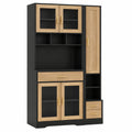 buffet-de-cuisine-haut-avec-eclairage-led-et-etagere-a-epices-3-tiroirs-et-portes-en-verre-noir-et-bois-yiwoky9303hf